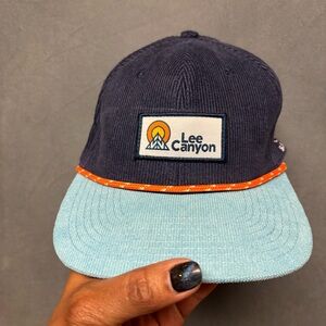 Subaru Corduroy Rope Hat Lee Canyon Navy and Light Blue Cap Hat Ribbed SnapBack